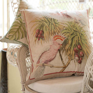 Tessitura Toscana Telerie Parrot Linen Cushion and Pillowcase 55x55 cm