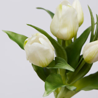 EDG Enzo De Gasperi Set 2 Bouquet Of Pink and White Tulips H28 cm
