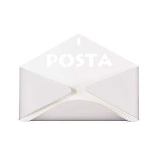 Arti &amp; Mestieri Wall Envelope Mail Holder in White Iron