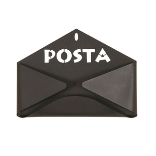 Arti &amp; Mestieri Wall Envelope Mail Holder in Black Iron