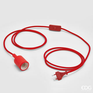 EDG Enzo de Gasperi cable portalámparas vintage rojo 3m