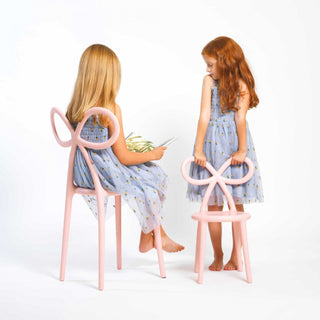Qeeboo Set de 2 sillas Ribbon Chair Baby Pink