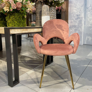 EDG Enzo de Gasperi Boing chair in pink velvet