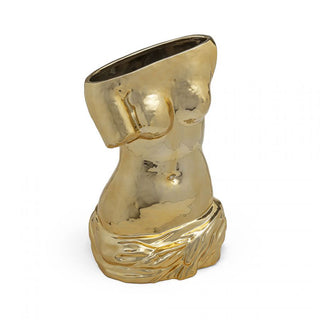 Jarrón Seletti Milo de cerámica Al. 38,5 cm Oro