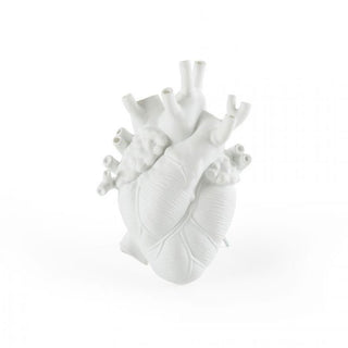 Seletti Vaso cuore Love in Bloom in Porcellana Bianca H25 cm