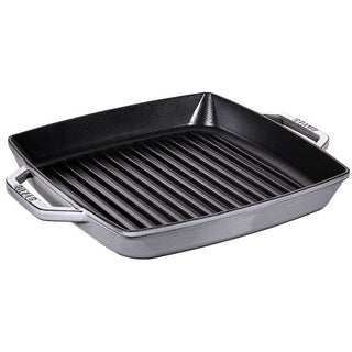 Staub Grill Pans Cast Iron Grill Pan with Handles 33x33cm Grey