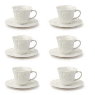 Hervit Set 6 Coffee Cups in Porcelain with Roselline