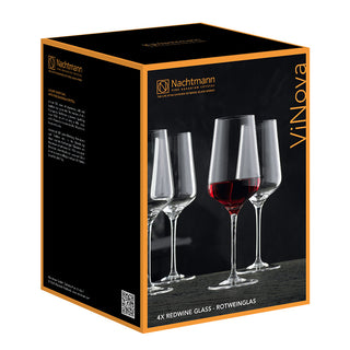 Nachtmann Set 4 Structured Red Wine Glasses Vinova 68 cl