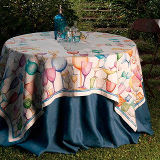 Tessitura Toscana Crystal Tablecloth In Red Linen 160x230 cm