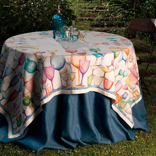 Tessitura Toscana Crystal Tablecloth In Red Linen 170x270 cm