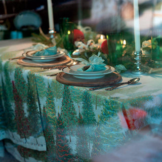 Tessitura Toscana Christmas tablecloth Fairy Trees 170x360 cm
