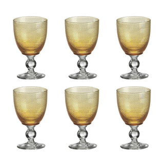Onlylux Set 6 Amber Trame Wine Glasses H15 cm