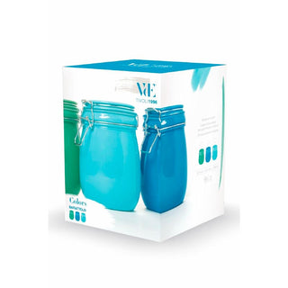 Villa D'Este Color Hermetic Jar In Turquoise Glass 700 ml