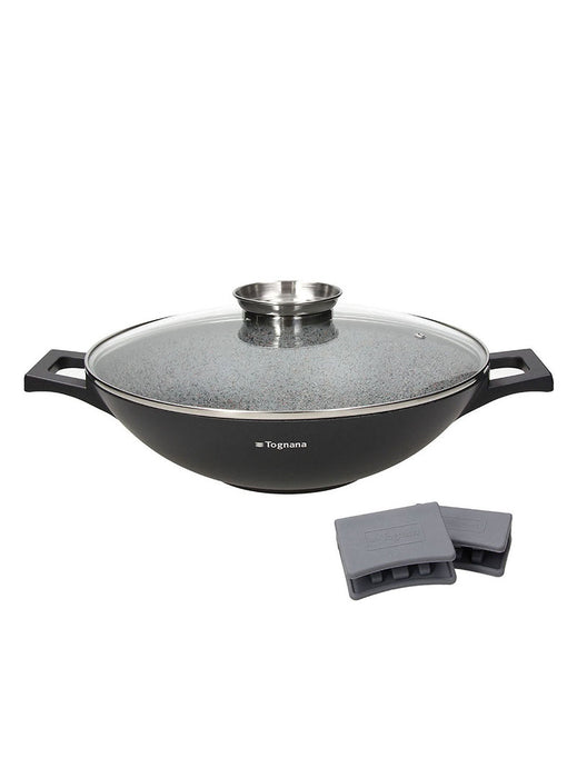 Tognana Wok 32cm With Aroma Lid + Ambitious Potholders